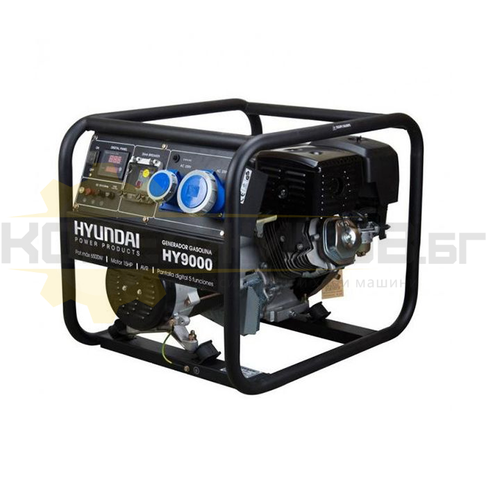 Бензинов монофазен генератор за ток HYUNDAI HY 9000K, 6.5kW, 15.0 к.с., 26.0А - 