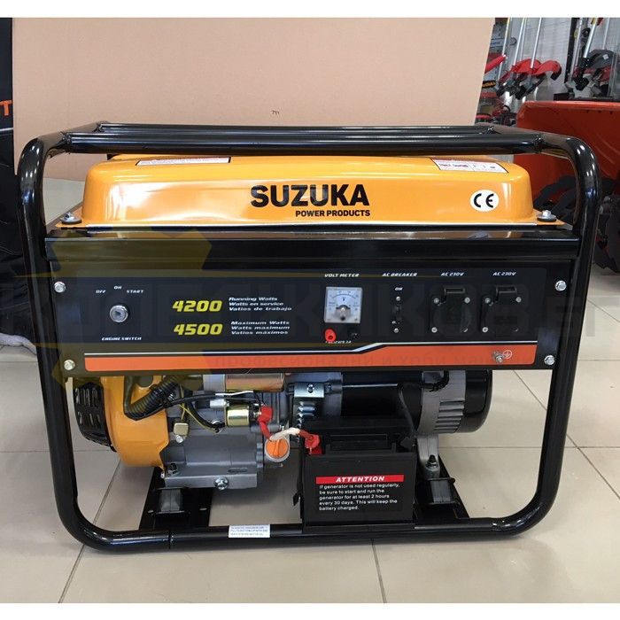 Бензинов монофазен генератор с ел старт SUZUKA WM 4500E, 4.5kW, 13.0 к.с. - 