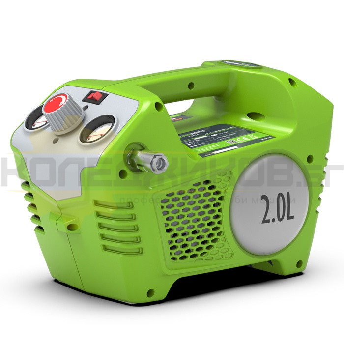 Акумулаторен компресор с батерия и зарядно GreenWorks G40AC - 