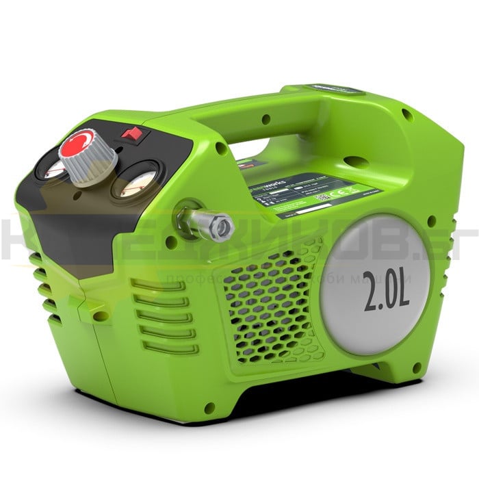 Акумулаторен компресор с батерия и зарядно GreenWorks G24AC - 