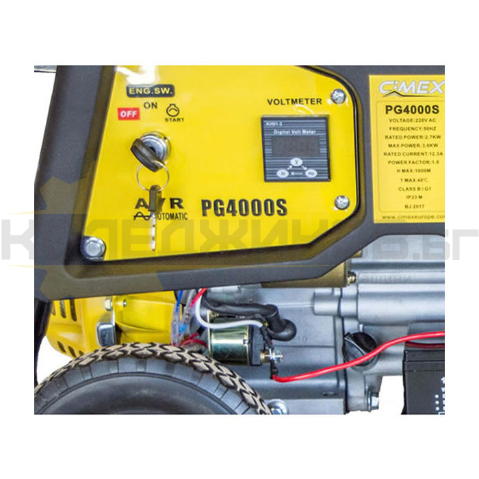 Бензинов монофазен генератор с ел старт и AVR CIMEX PG4000S, 3.0kW, 10 часа - 