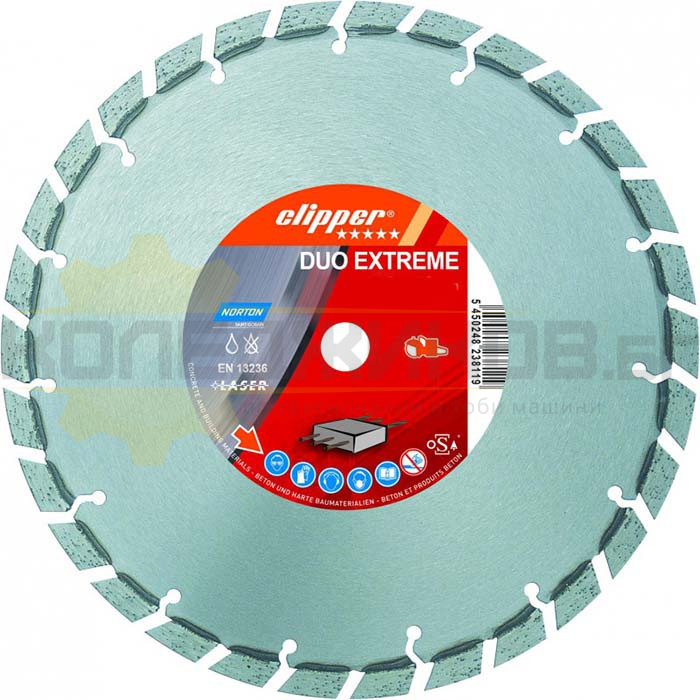 Диамантен диск за бетон 300 мм NORTON CLIPPER DUO EXTREME - 
