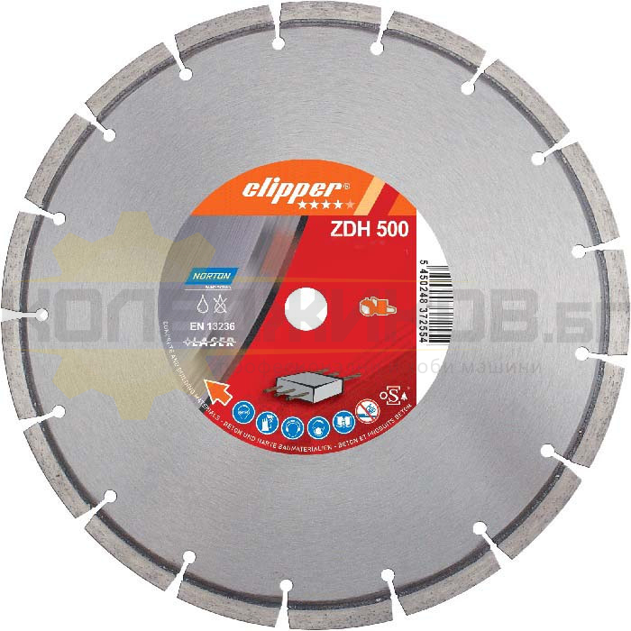 Диамантен диск за бетон 350 мм NORTON CLIPPER ZDH 500 - 
