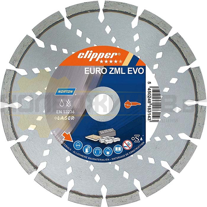 Диамантен диск за строителни материали NORTON CLIPPER EURO ZML EVO - 350 / 25.4 мм - 