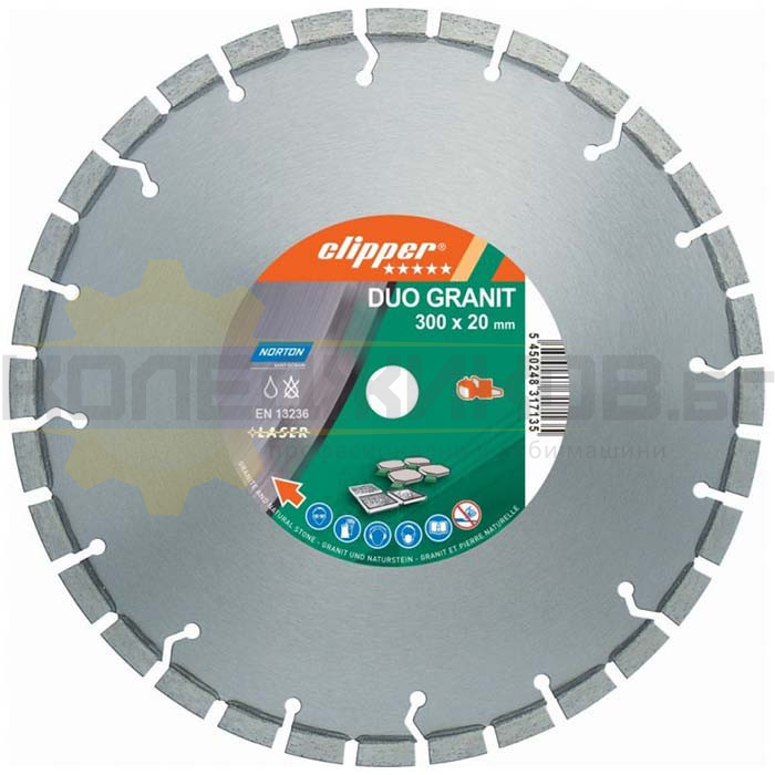 Диамантен диск за гранит и мрамор 300 мм NORTON CLIPPER GRANIT - 