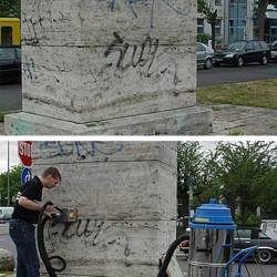 почистване на фасада от графити