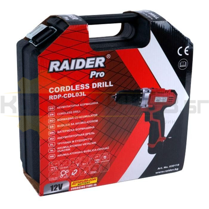 Акумулаторна бормашина RAIDER RDP-CDL03L - 