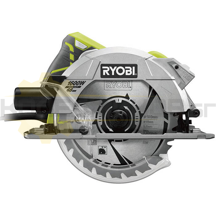 Ръчен циркуляр за дърво RYOBI RCS1600-K, 1600W, 5000 об/мин., 190 мм - 