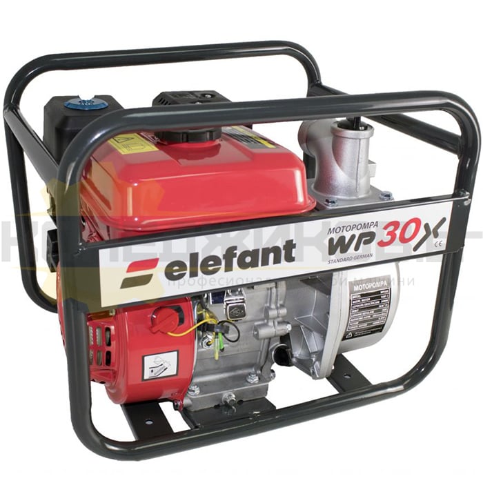 Бензинова помпа за чиста вода ELEFANT WP30X, 196 куб.см., 6.5 к.с., 30 куб.м/ч., 28 м - 