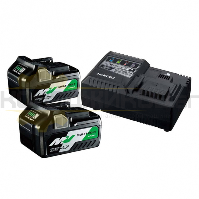 Акумулаторни батерии и зарядно устройство HITACHI - HiKOKI UC18YSL3-WFZ, 18/36 V, 4/8 Ah - 