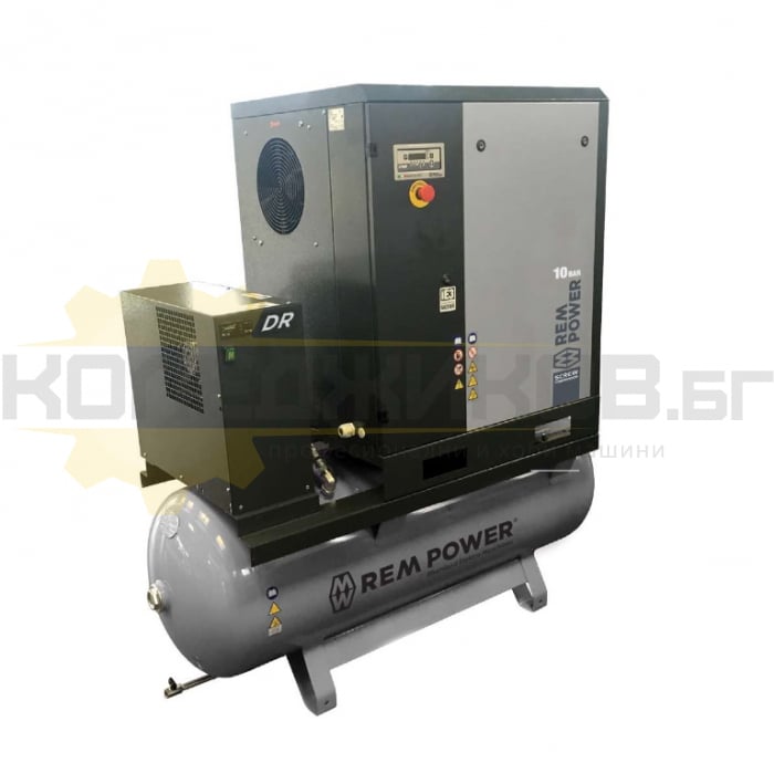 Винтов компресор за въздух REM Power EPM 1504/10/500 DR, 11kW, 1500 л/мин., 500 л - 
