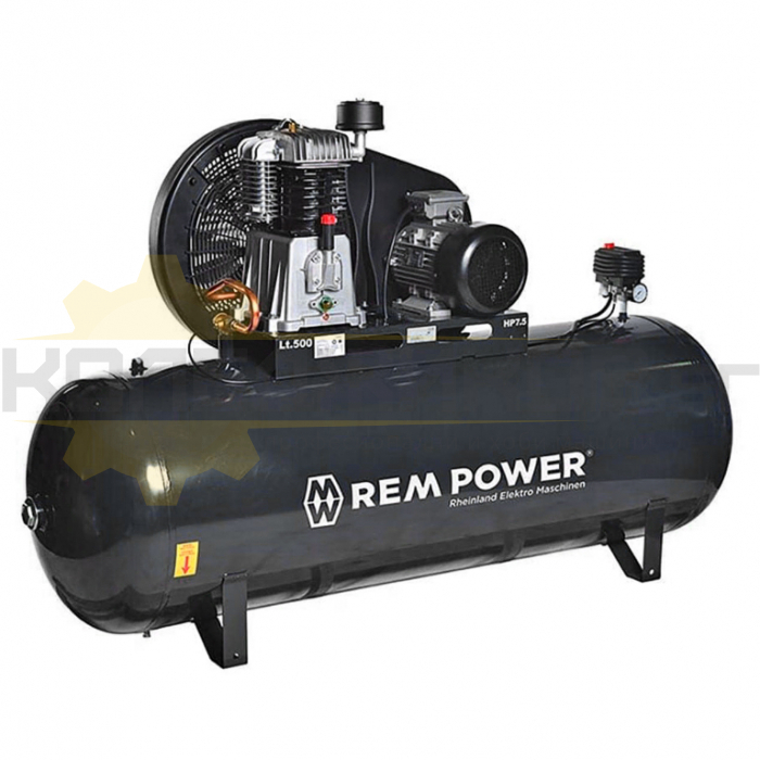 Компресор за въздух REM Power E 892/11/500, 5.5kW, 7.5 к.с., 880 л/мин., 500 л - 