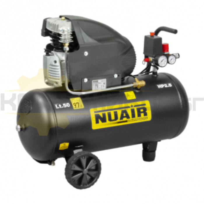 Компресор за въздух NUAIR MK285/50, 1800W, 260 л/мин., 50 л - 