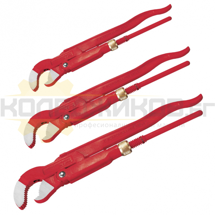 Тръбни ключове - комплект от 3 броя ROTHENBERGER Pipe Wrenches, 1", 1 1/2", 2", 45 ° - 