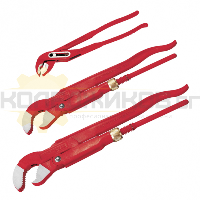 Тръбни ключове - комплект от 3 броя ROTHENBERGER Pipe Wrenches, 1", 1 1/4" и 1 1/2", 45 ° - 