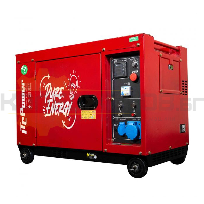 Дизелов монофазен генератор за ток ITC POWER 8000D RED EDITION, 6.3kW, 12 к.с. - 