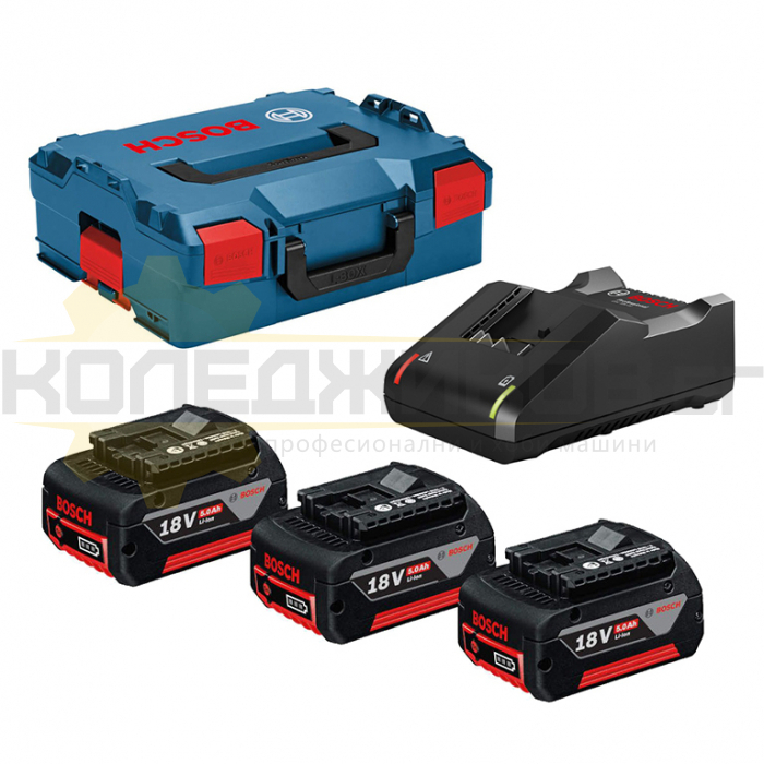 Акумулаторни батерии и зарядно устройство BOSCH 3 x GBA-18 V + GAL 18 V-40, 18V, 3x5 Ah - 