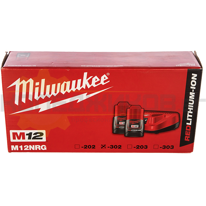 Акумулаторни батерии и зарядно устройство MILWAUKEE M12 NRG-302, 12V, 2x3 Ah - 
