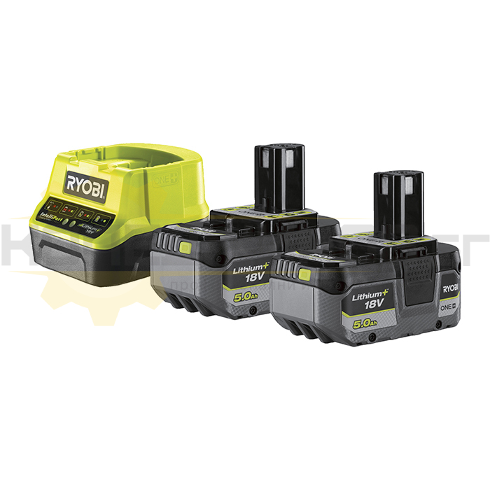 Акумулаторни батерии и зарядно устройство RYOBI RC18120-250X, 18V, 2x5 Ah - 