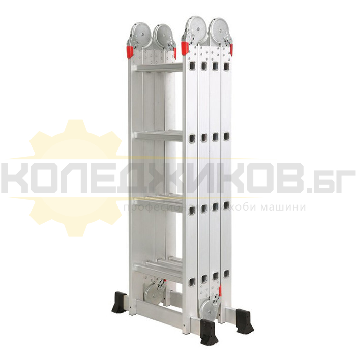 Мултифункционална алуминиева стълба ELEFANT KMP404B 4x4, 465 см., 14 кг - 