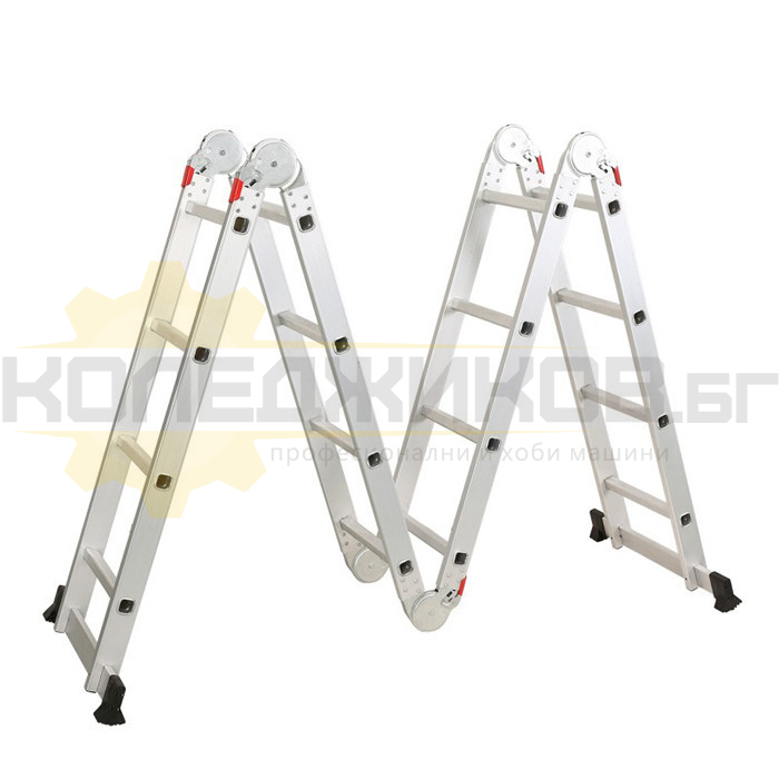 Мултифункционална алуминиева стълба ELEFANT KMP405B 4x5, 580 см., 15.7 кг - 