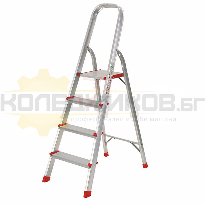 Двураменна алуминиева стълба ELEFANT KMH0104, стъпала: 4 бр., 139 см., 2.9 кг - 
