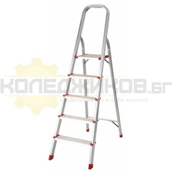 Двураменна алуминиева стълба ELEFANT KMH0105, стъпала: 5 бр., 159 см., 3.3 кг - 