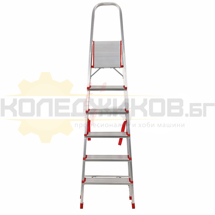 Двураменна алуминиева стълба ELEFANT KMH0106, стъпала: 6 бр., 179 см., 3.9 кг - 