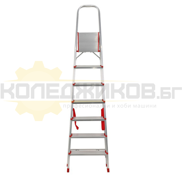 Двураменна алуминиева стълба ELEFANT KMH0107, стъпала: 7 бр., 200 см., 4.5 кг - 