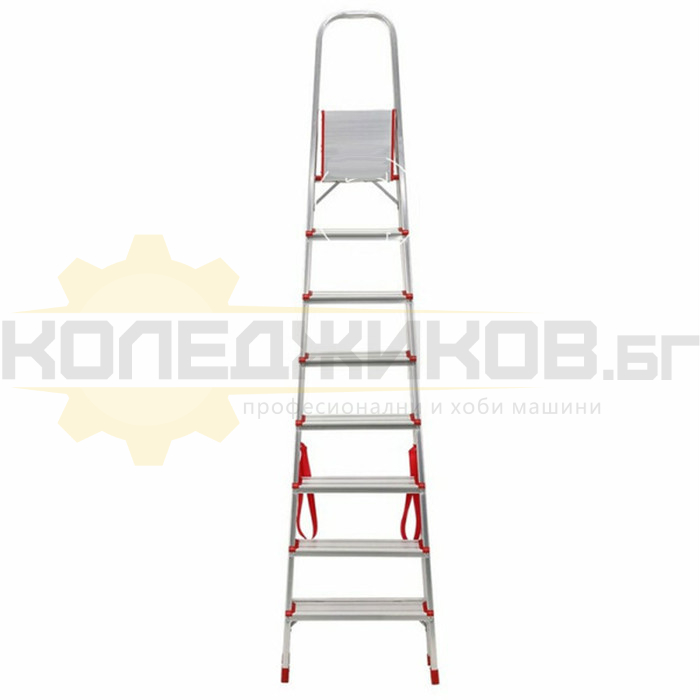 Двураменна алуминиева стълба ELEFANT KMH0108, стъпала: 8 бр., 221 см., 5.1 кг - 