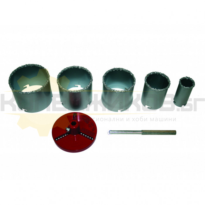 Боркорони за керамични плочки RAIDER Carbide Set, 33-83 мм, 5 бр - 