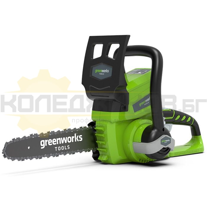 Акумулаторна резачка за дърва с батерия и зарядно GreenWorks G24CS25K, 24V, 2.0Ah, 25 см - 