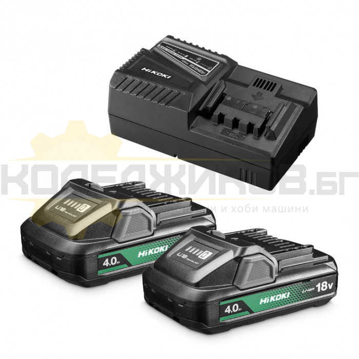Акумулаторни батерии и зарядно устройство HITACHI - HiKOKI UC18YFSL-WEZ, 18V, 2x4 Ah - 