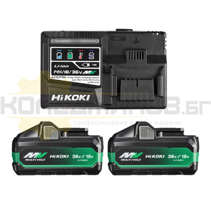 Акумулаторни батерии и зарядно устройство HITACHI - HiKOKI UC18YSL3-WHZ, 36/18V, 2.5/5 Ah - 