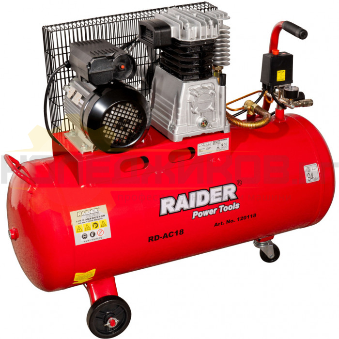 Компресор за въздух RAIDER RD-AC18, 1800W, 320 л/мин., 100 л - 