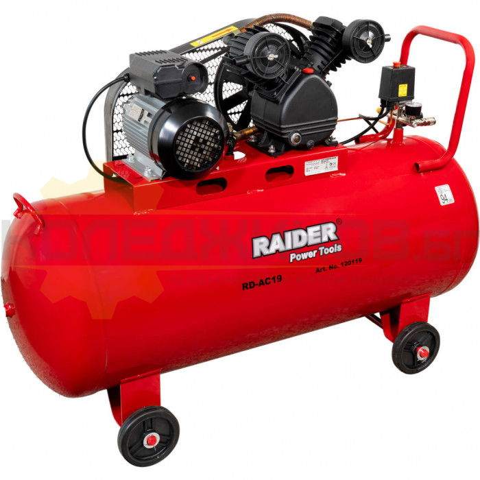 Компресор за въздух RAIDER RD-AC19, 2200W, 250 л/мин., 200 л - 