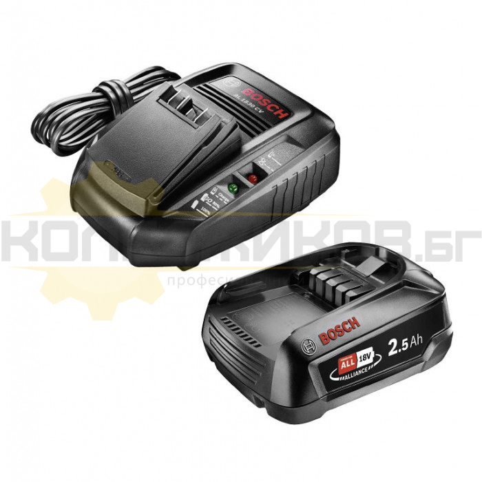 Акумулаторна батерия и зарядно устройство BOSCH 1600A02A4U, 18V, 4 Ah - 