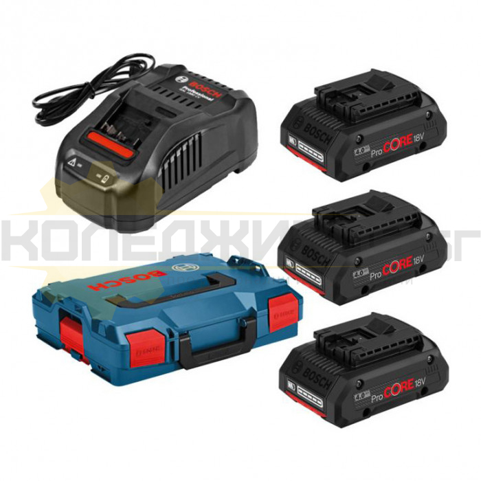 Акумулаторни батерии и зарядно устройство BOSCH 0615990L1R, 18V, 3x4 Ah - 